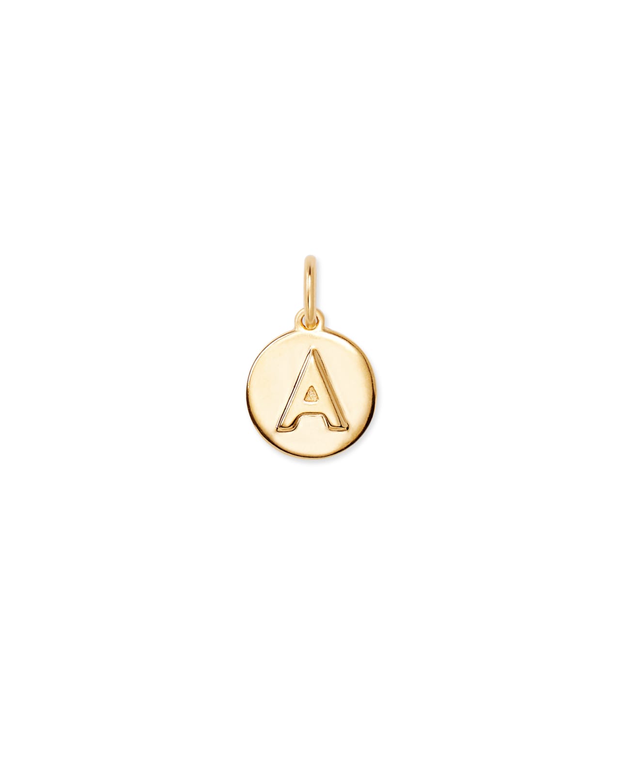 Letter A Coin Charm in 18k Gold Vermeil image number 0